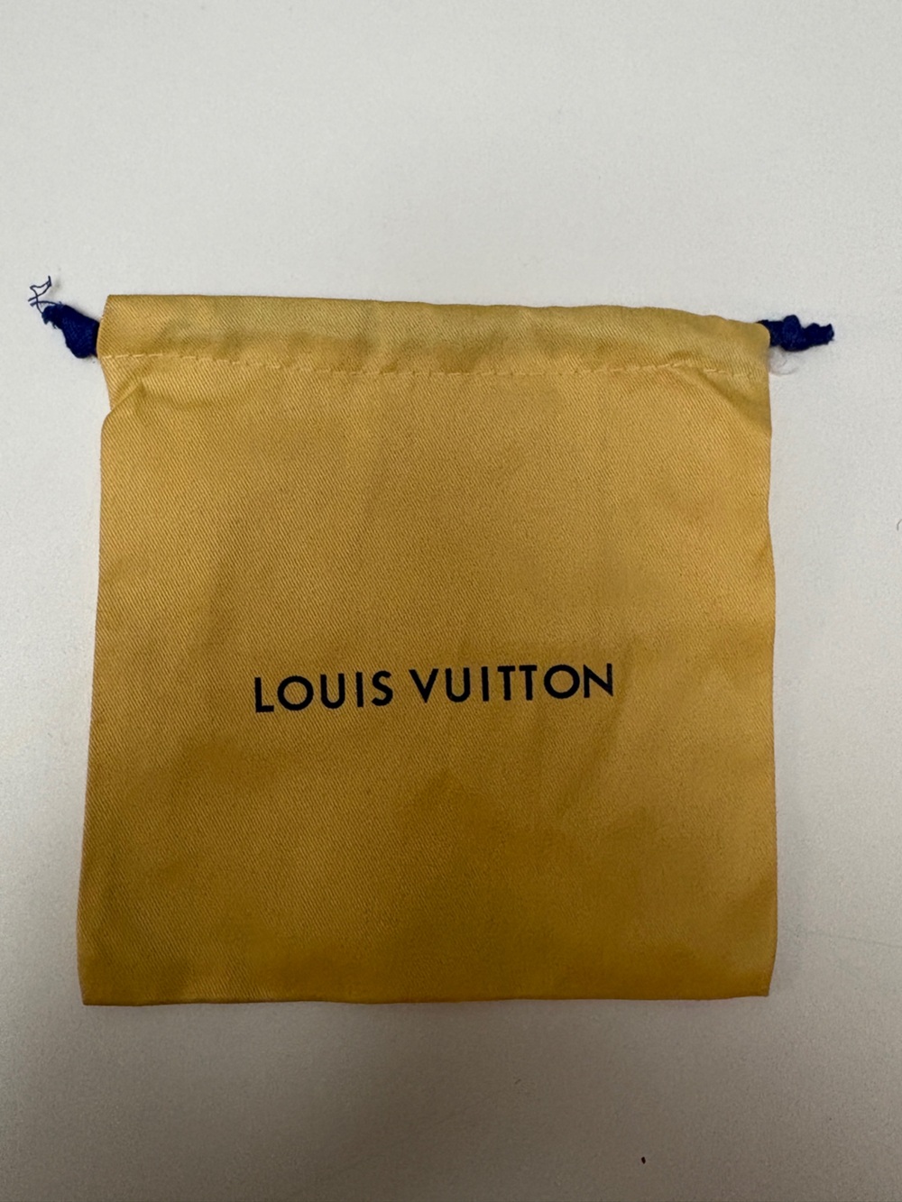 Louis Vuitton Yellow Dust Pouch with Blue Drawstrings